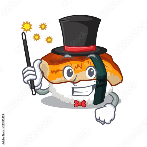 Magician sushi unagi in the cartoon shape