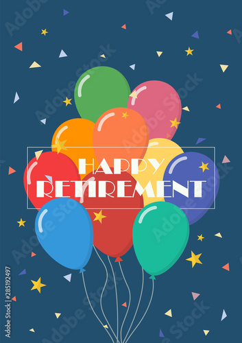 Happy retirement with balloons