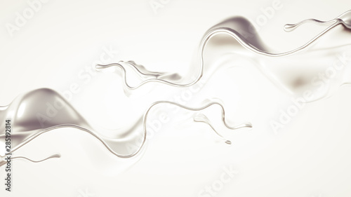Silver splash. 3d illustration  3d rendering.
