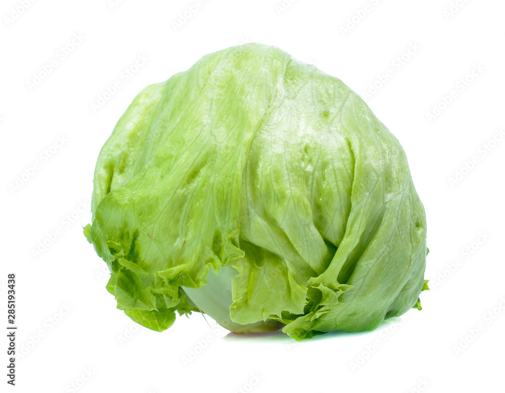 Green Iceberg lettuce on White Background Green Iceberg lettuce on White Background