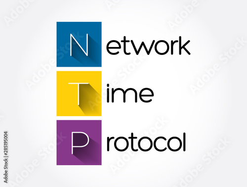 NTP - Network Time Protocol acronym, technology concept background