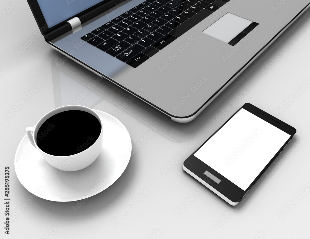 3D workplace business concept. 3d illustration 3D workplace business concept. 3d illustration