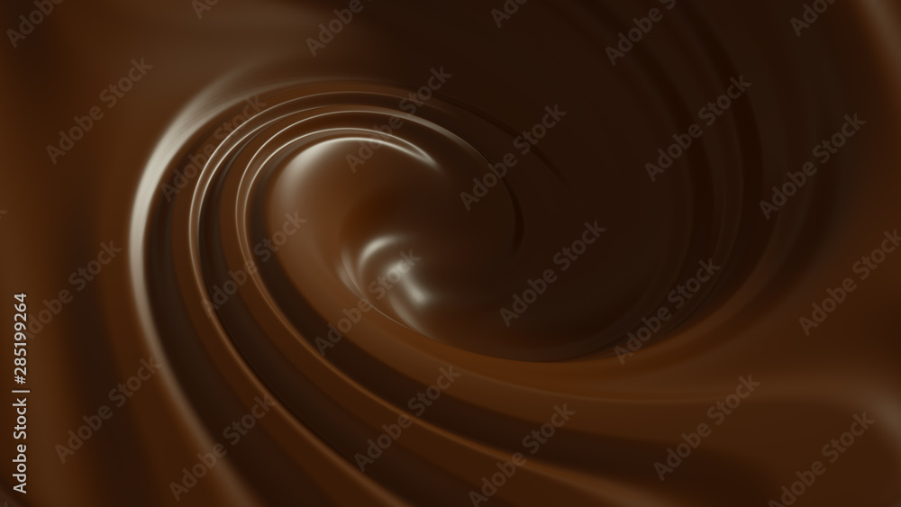 Naklejka premium Beautiful chocolate background. 3d illustration, 3d rendering.