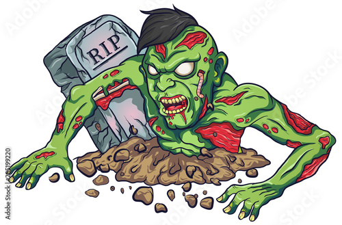 Cartoon mascot zombie terrible design