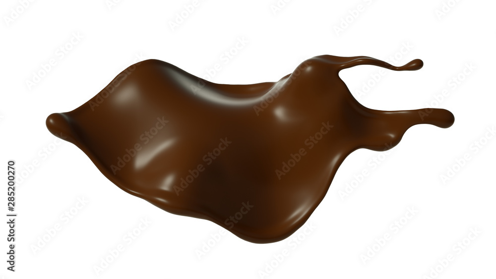 Splash of chocolate 3d illustration, 3d rendering. Splash of chocolate 3d illustration, 3d rendering.