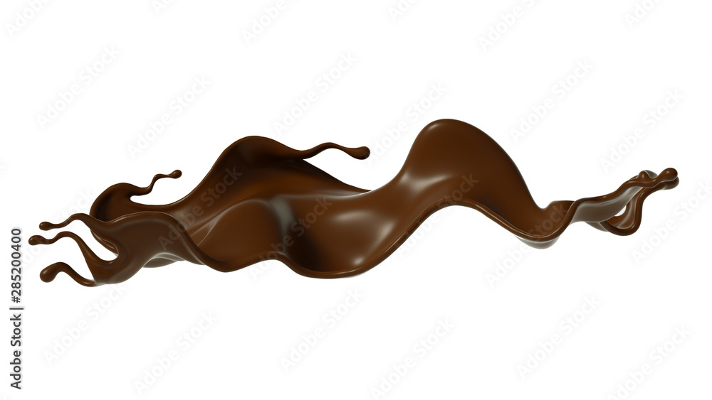 Splash of chocolate 3d illustration, 3d rendering. Splash of chocolate 3d illustration, 3d rendering.