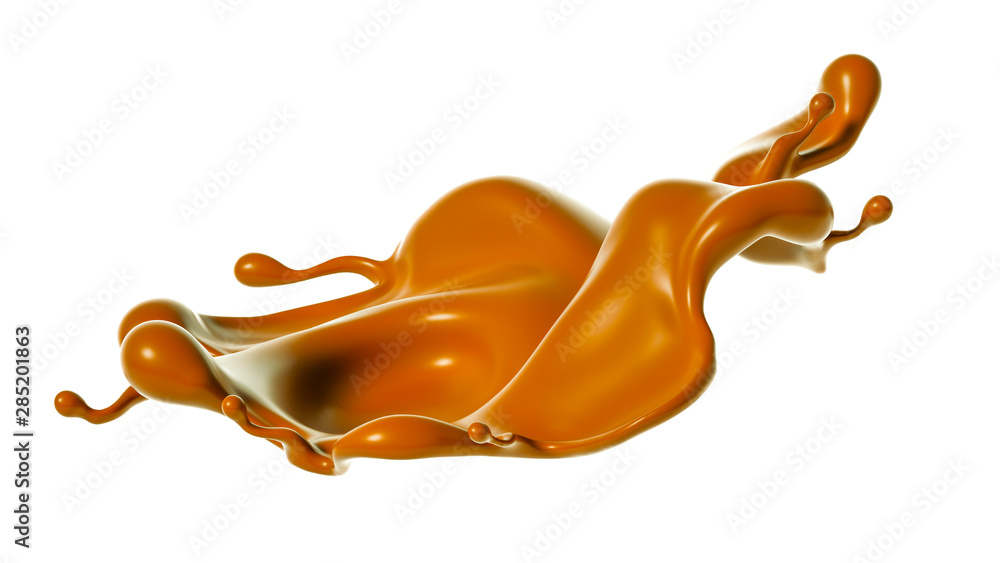 Splash of chocolate 3d illustration, 3d rendering. Splash of chocolate 3d illustration, 3d rendering.