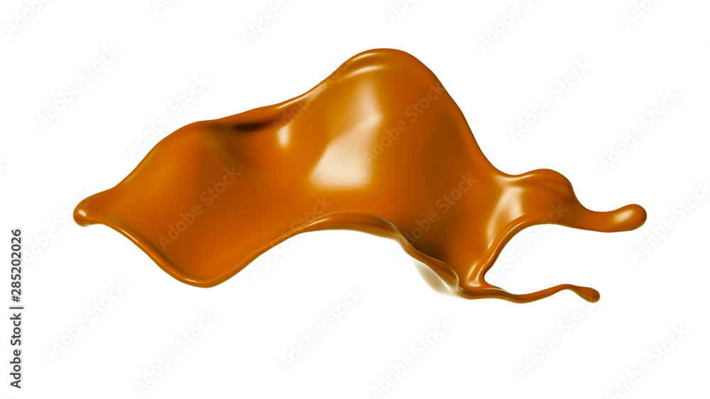 Splash of chocolate 3d illustration, 3d rendering. Splash of chocolate 3d illustration, 3d rendering.