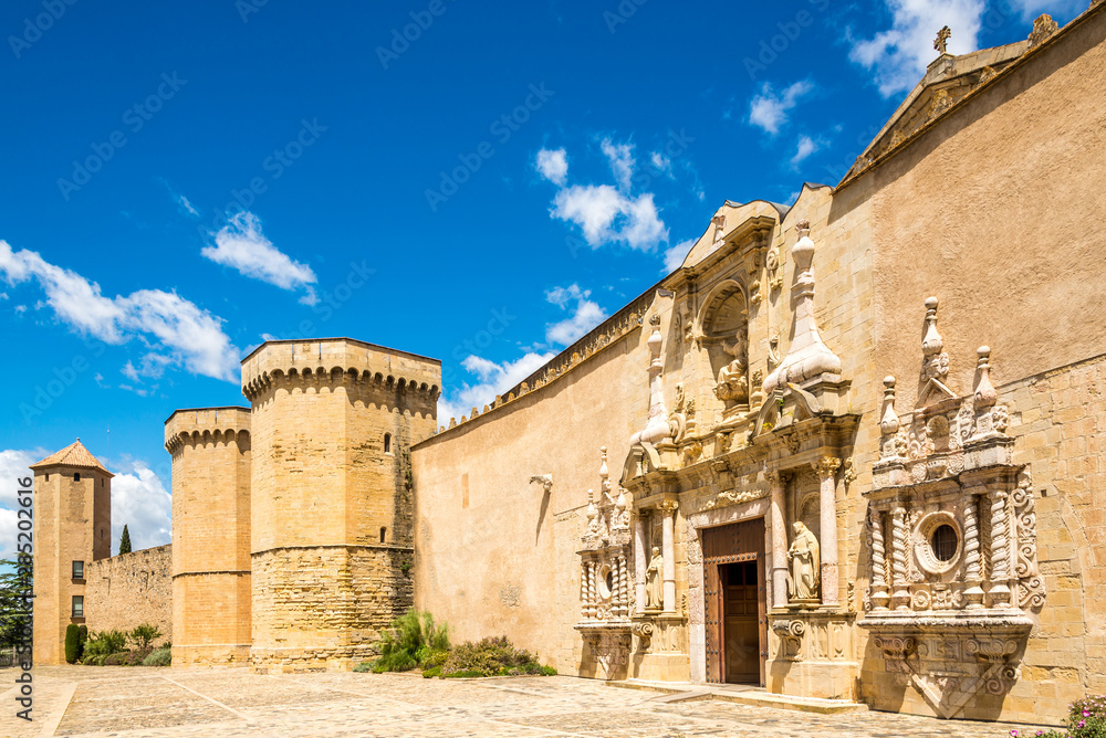 View at the Courtyard of Abbey of Santa Maria de Poblet in Spain
