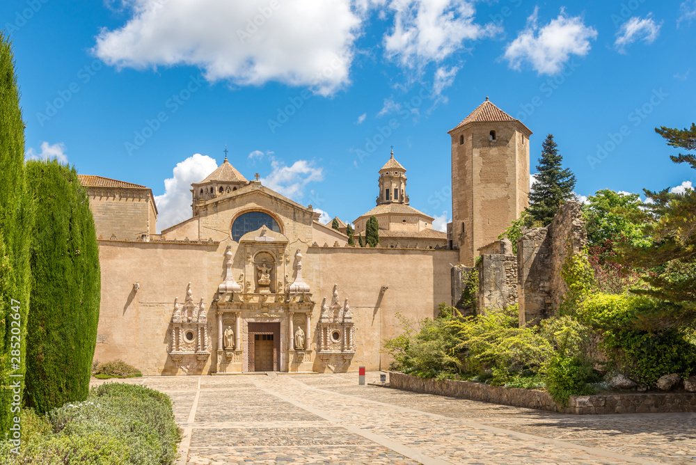 Courtyard of Abbey of Santa Maria de Poblet in Spain Courtyard of Abbey of Santa Maria de Poblet in Spain