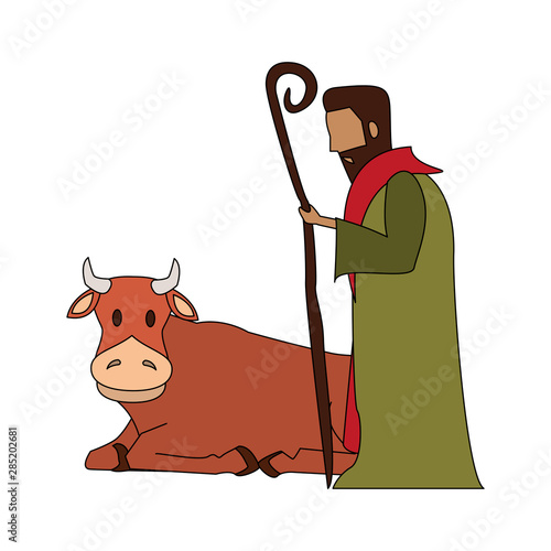 merry christmas nativity christian cartoon