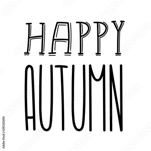 Autumn lettering in tall fun font with cute letters