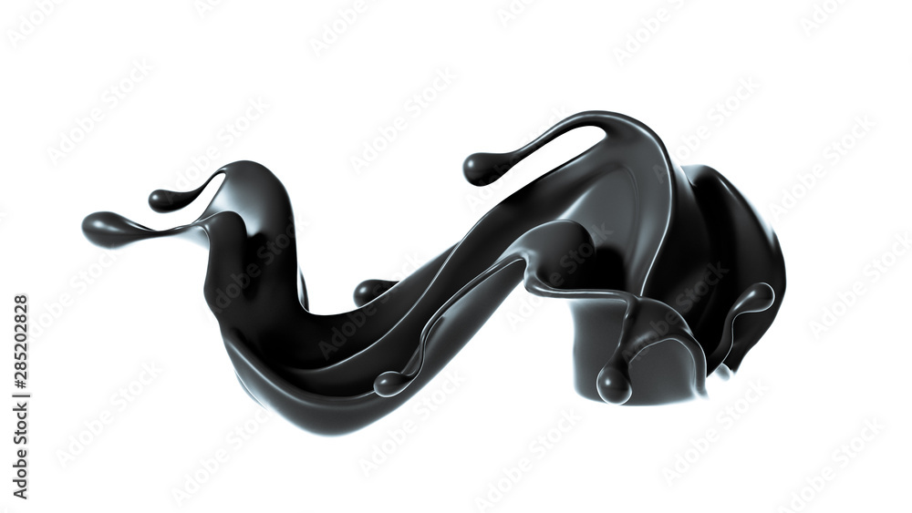 Splash of thick black liquid. 3d illustration, 3d rendering. Splash of thick black liquid. 3d illustration, 3d rendering.