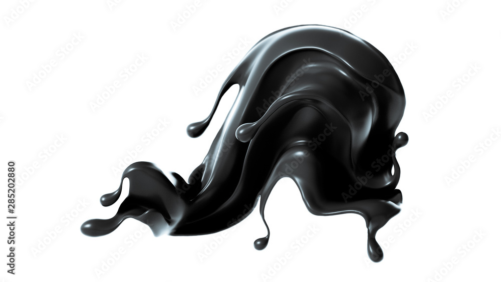 Splash of thick black liquid. 3d illustration, 3d rendering. Splash of thick black liquid. 3d illustration, 3d rendering.