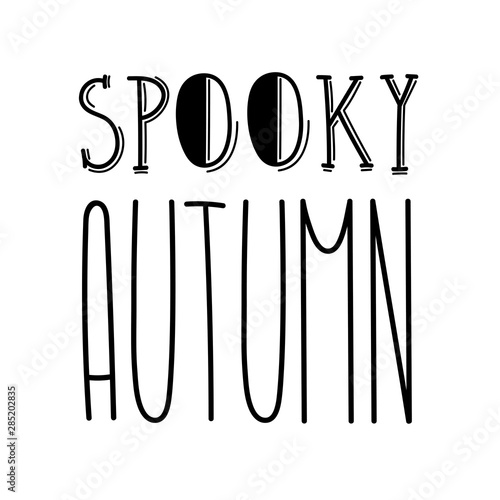 Autumn lettering in tall fun font with cute letters