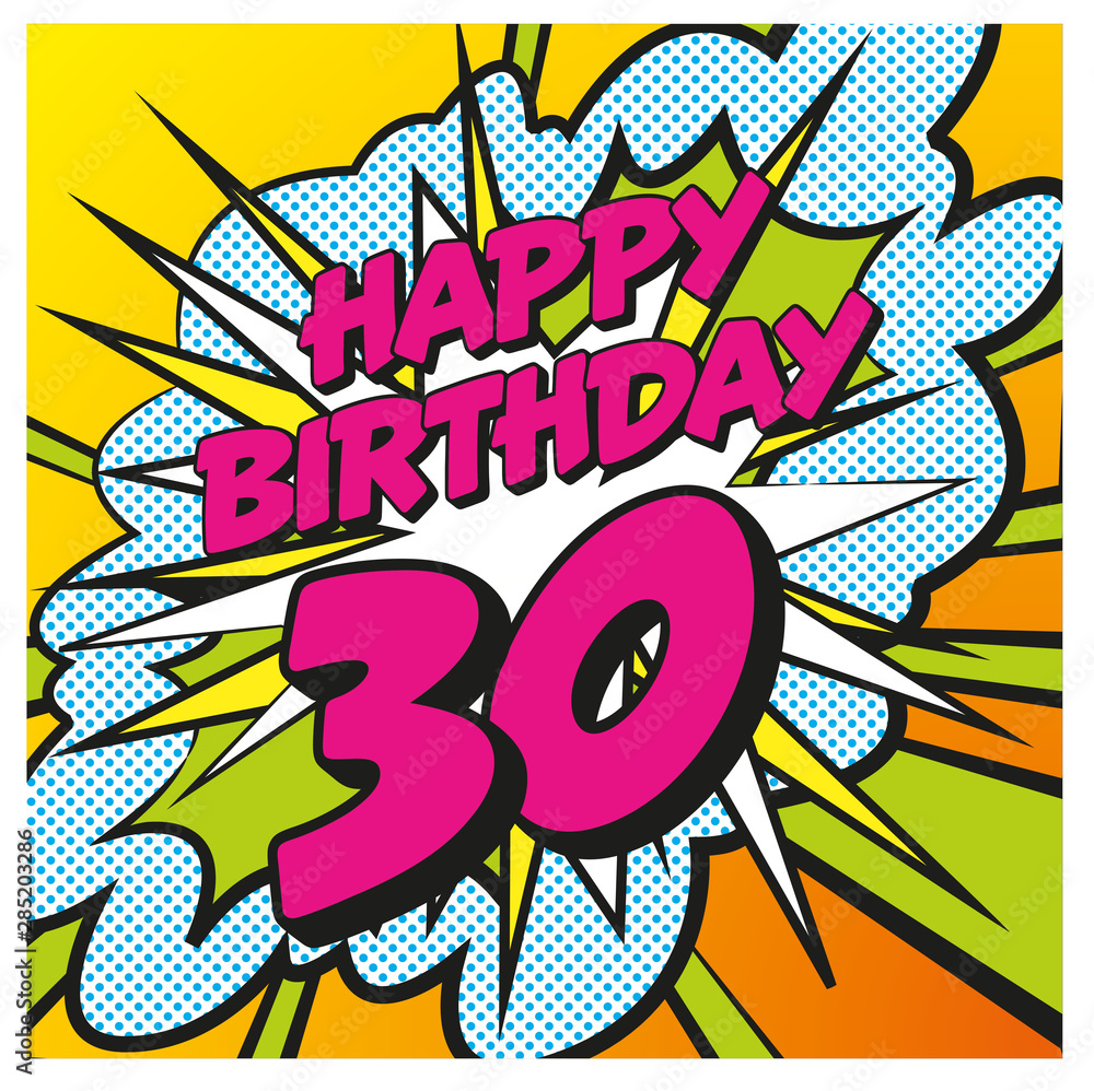Carte Happy Birthday 30 years Carte Happy Birthday 30 years