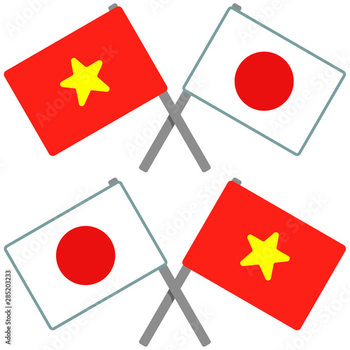 ベトナムと日本の旗