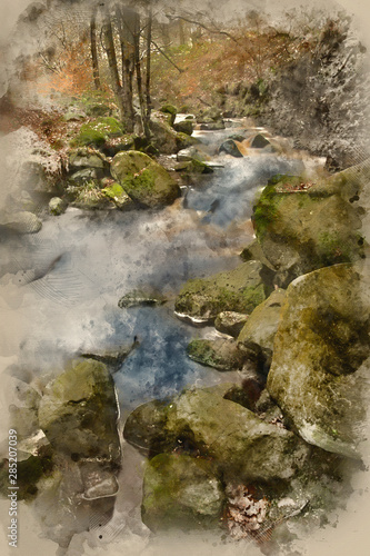 Digital watercolor painting...