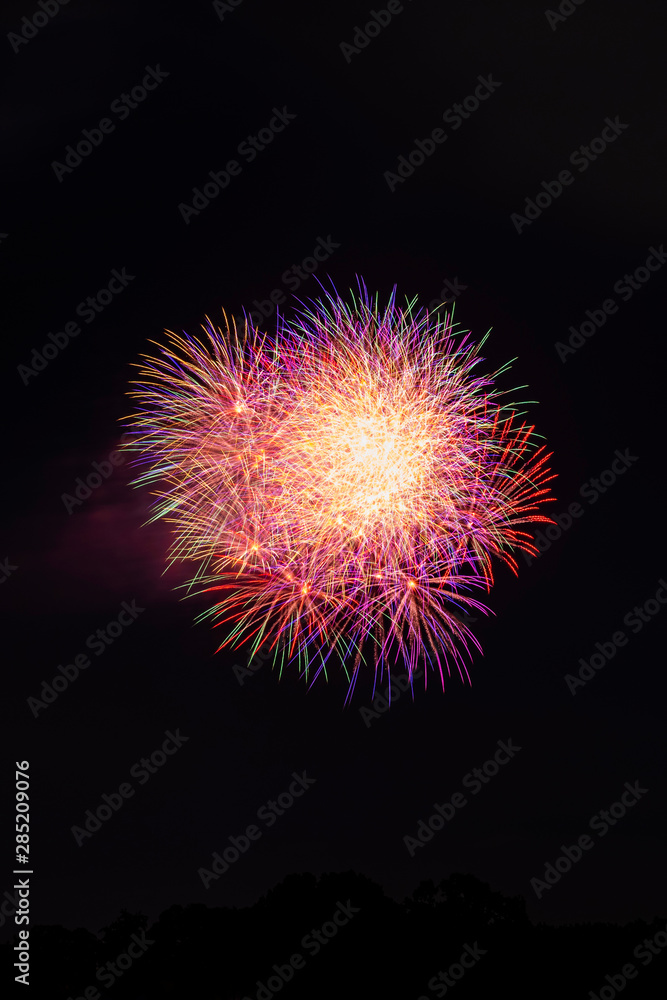 夜空を彩るカラフルな花火