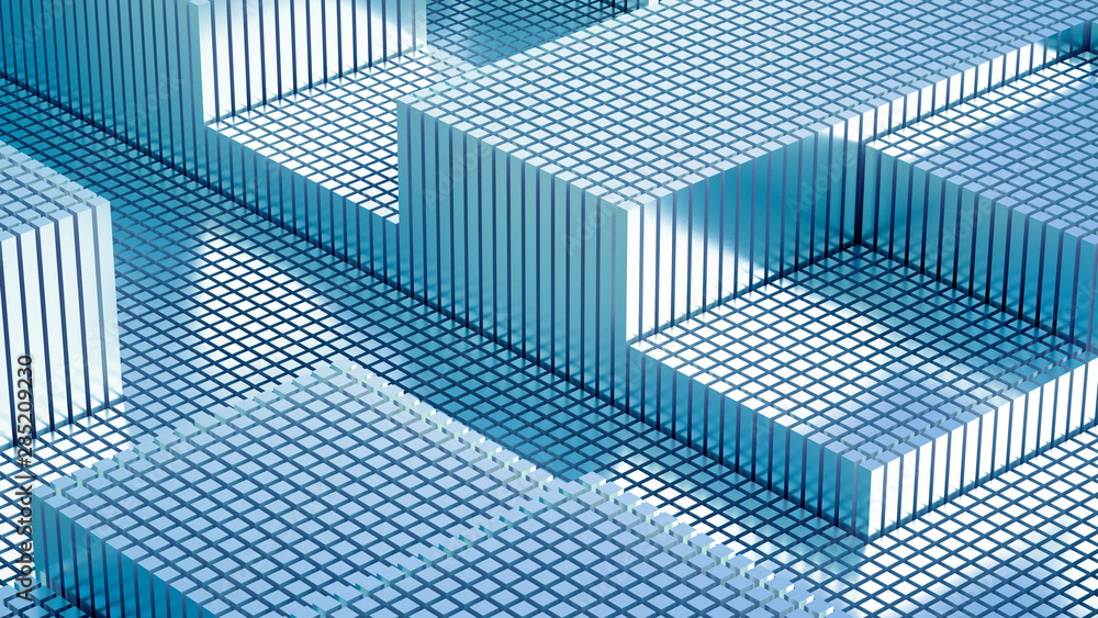 Fototapeta premium Abstract geometry background. 3d illustration, 3d rendering.
