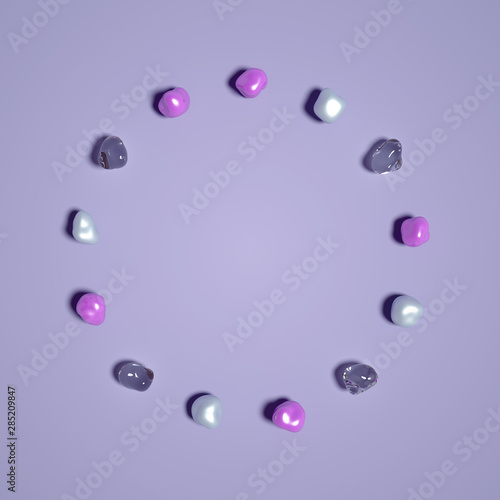 Abstract background with beautiful stones. 3d illustration, 3d rendering.