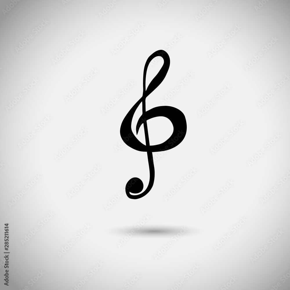 Vector illustration black treble clef isolated. Music key. Musical symbol. Vector illustration black treble clef isolated. Music key. Musical symbol.