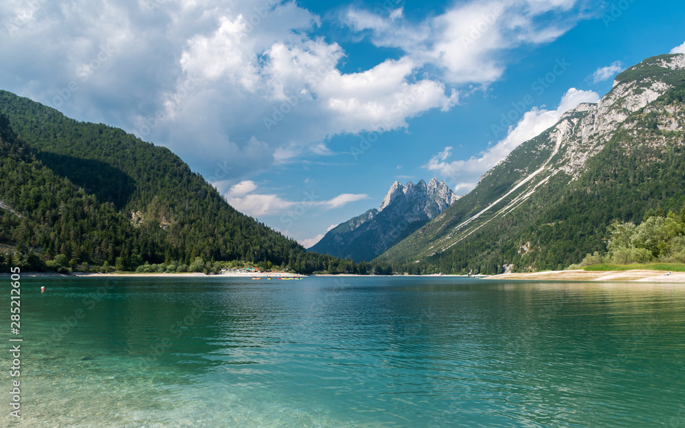 The lake of Predil, in the Julian Alps near Tarvisio, during the summer