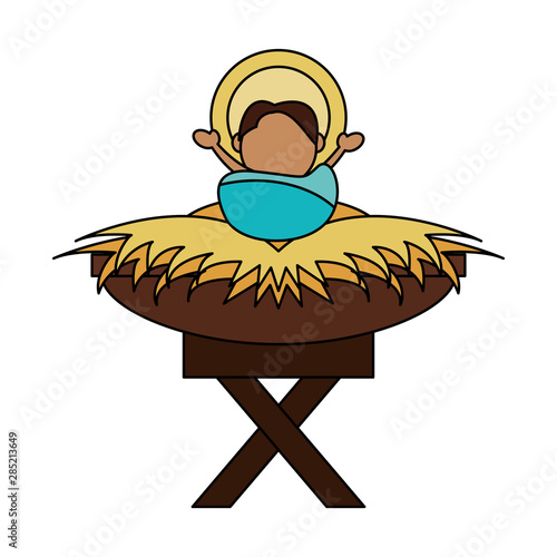 merry christmas nativity christian cartoon