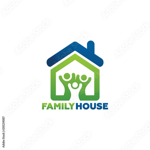 Family House Logo Template Design Vector, Emblem, Design Concept, Creative Symbol, Icon