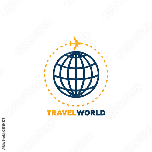 Travel World Logo Template Design Vector  Emblem  Design Concept  Creative Symbol  Icon