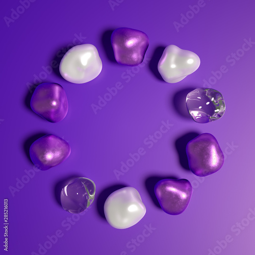 Abstract background with beautiful stones. 3d illustration  3d rendering.