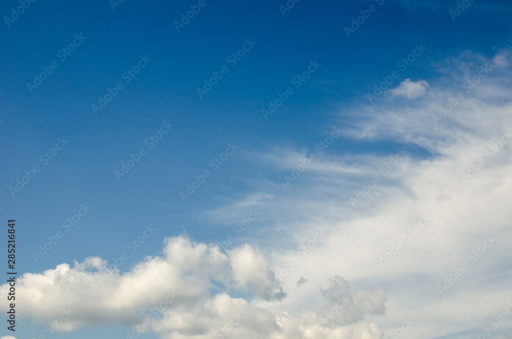Beautiful white clouds on blue sky on a sunny day
