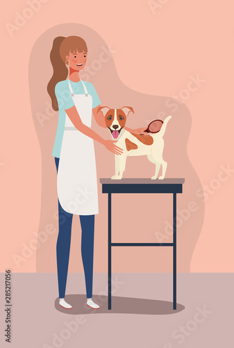cute jack russell terrier dog pet character