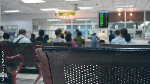 Many people waiting medical and health services at the hospital ,blurred image of people.