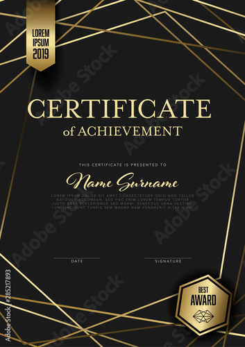 Modern certificate template layout