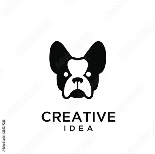french bulldog logo icon design vector illustration