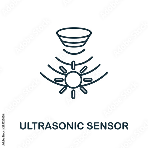 Ultrasonic Sensor outline icon. Thin line style from sensors icons collection. Pixel perfect simple element ultrasonic sensor icon for web design, apps, software, print usage