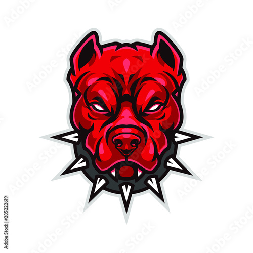 Angry Pitbull Mascot, Vector Logo Illustration