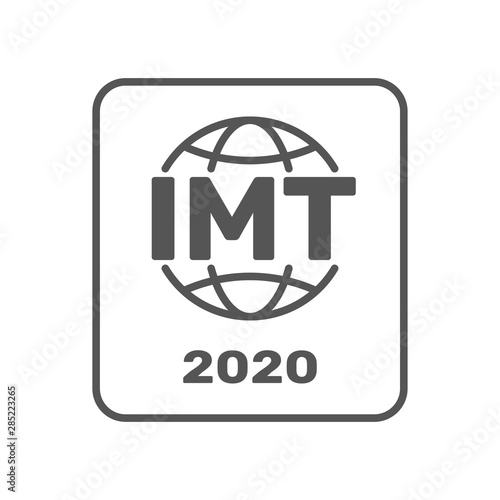 IMT-2020 certification symbol. International standar for 5G networks. Sign of 5G standard. IMT-2020 label, certified badge. Certification stamp. Flat design vector. EPS 10