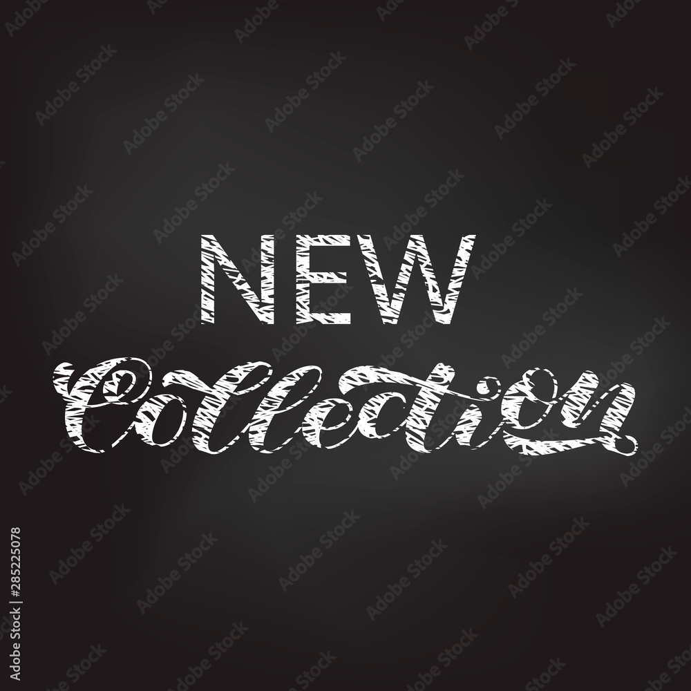 Obraz premium New Collection brush lettering. Vector illustration for card