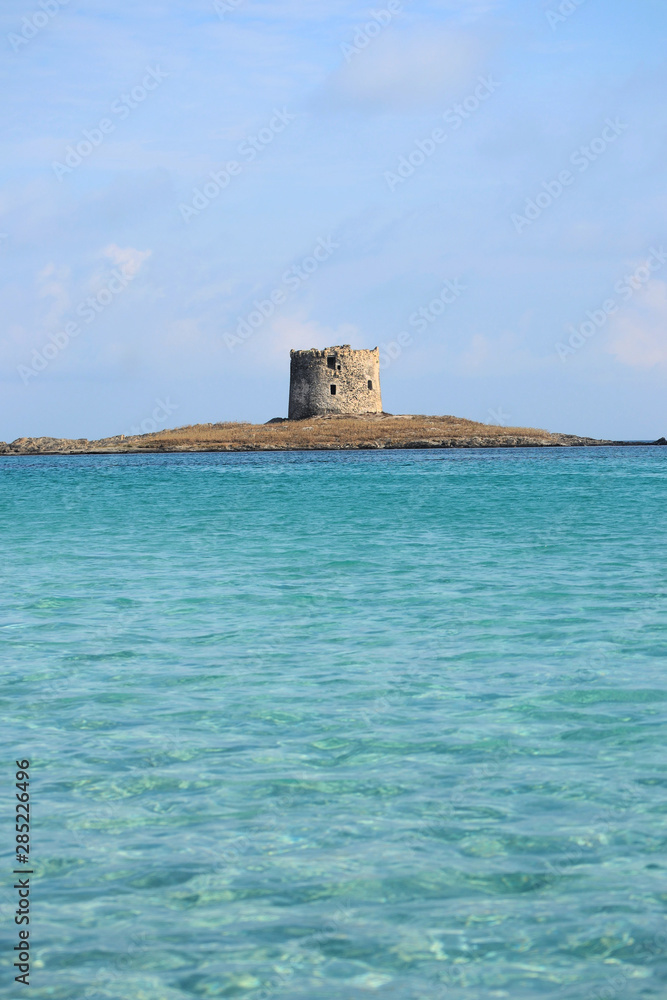 old fortress, La Pelosa, in Sardinia, near Stintino, on the Asinara strait