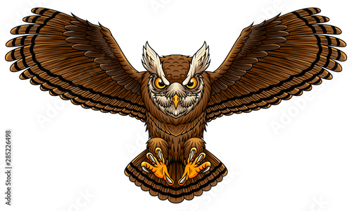 Angry mascot owl sport design