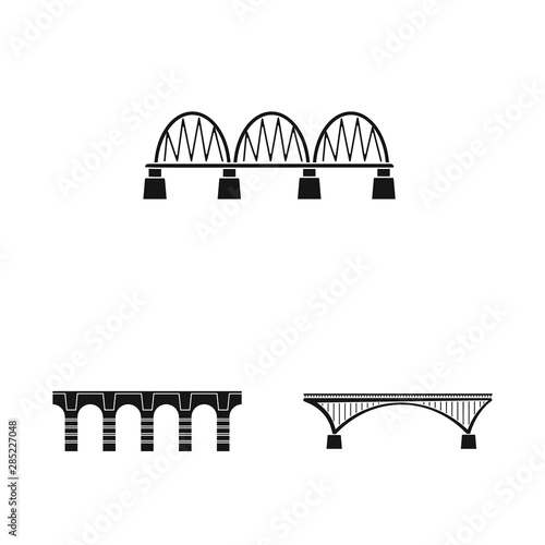 Vector design of construct and side icon. Set of construct and bridge vector icon for stock.