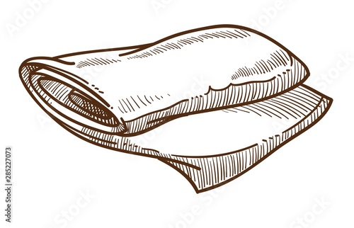 Textile or fabric roll, fashion industry, tailor shop or atelier