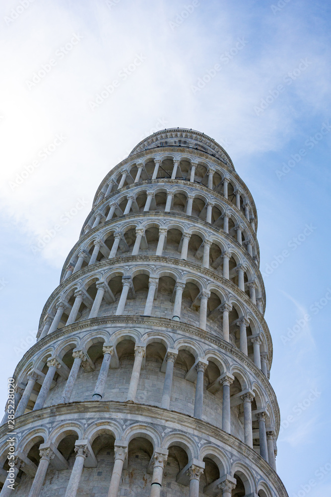 The Leaning Tower of Pisa, Italy. It is one of the most popular tourist attractions in Tuscany.