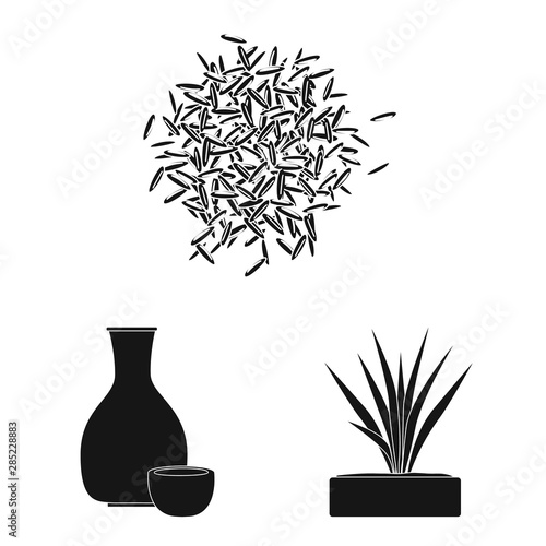 Isolated object of diet and cooking sign. Set of diet and organic stock symbol for web.