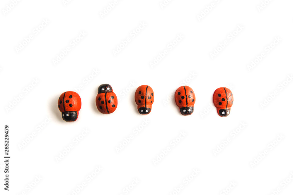 Toy ladybug red on a white background Toy ladybug red on a white background