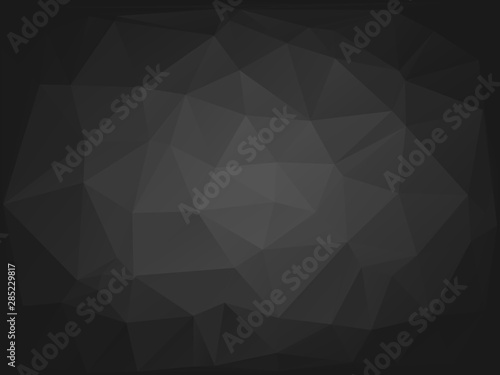 Dark gray low poly background. Triangular pattern, modern design. Geometric g...