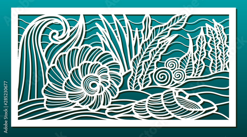 Laser cut panels, vector. Template or stencil for  metal cutting, wood carving, paper art, fretwork