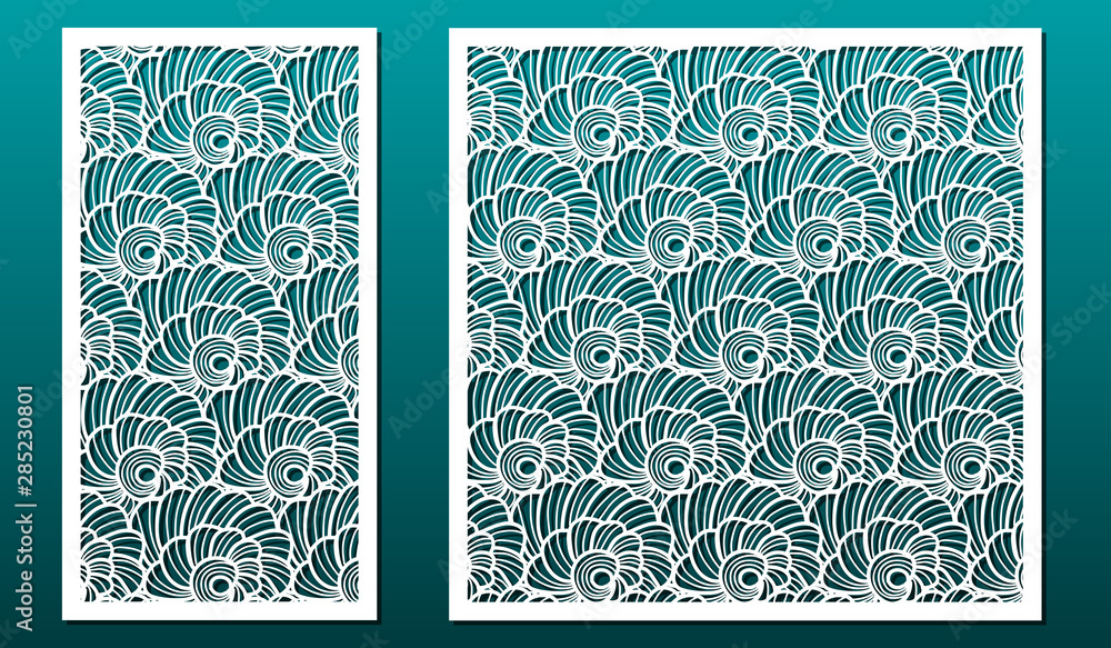 Laser cut panels vector set. Template or stencil for wood carving, metal  cutting, paper art, card design or home interior decor Stock Vector | Adobe  Stock